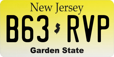 NJ license plate B63RVP