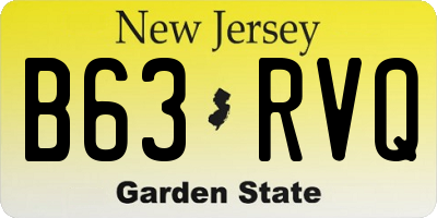 NJ license plate B63RVQ