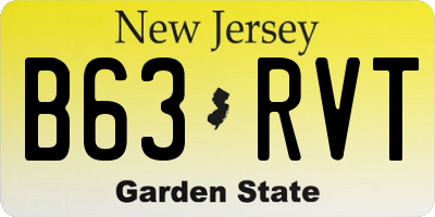 NJ license plate B63RVT