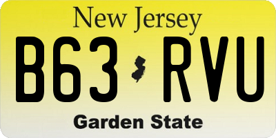 NJ license plate B63RVU
