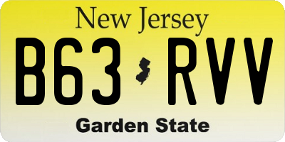 NJ license plate B63RVV