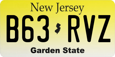 NJ license plate B63RVZ