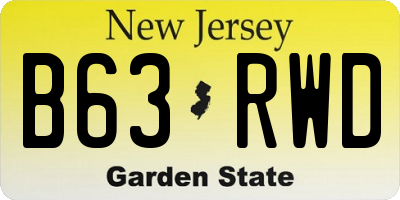 NJ license plate B63RWD