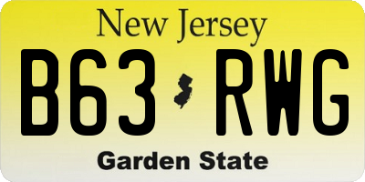 NJ license plate B63RWG