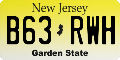 NJ license plate B63RWH