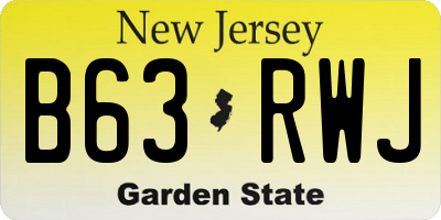 NJ license plate B63RWJ