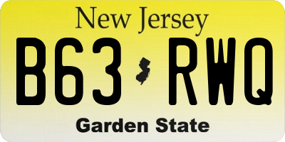 NJ license plate B63RWQ