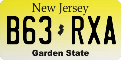 NJ license plate B63RXA