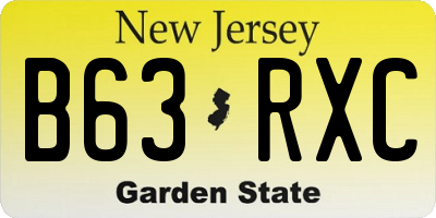 NJ license plate B63RXC