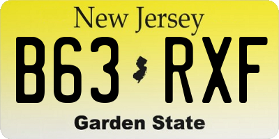 NJ license plate B63RXF