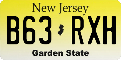 NJ license plate B63RXH