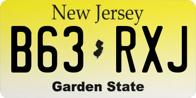 NJ license plate B63RXJ