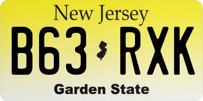 NJ license plate B63RXK