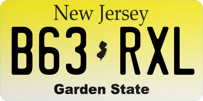 NJ license plate B63RXL