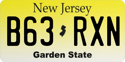 NJ license plate B63RXN