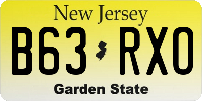 NJ license plate B63RXO