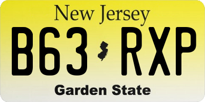 NJ license plate B63RXP