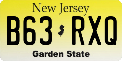 NJ license plate B63RXQ