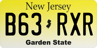 NJ license plate B63RXR