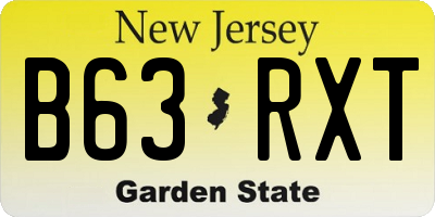 NJ license plate B63RXT