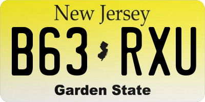 NJ license plate B63RXU