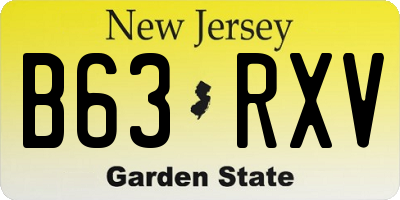 NJ license plate B63RXV