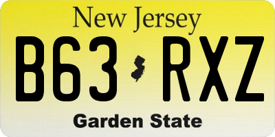 NJ license plate B63RXZ