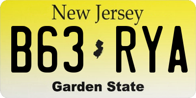 NJ license plate B63RYA