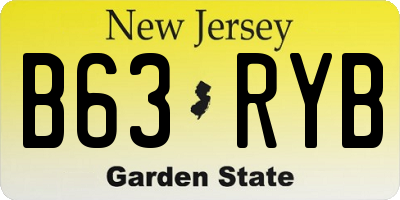 NJ license plate B63RYB