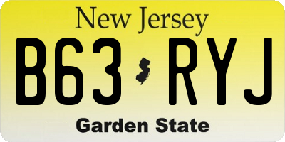 NJ license plate B63RYJ