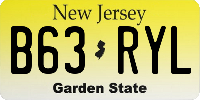 NJ license plate B63RYL