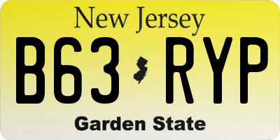 NJ license plate B63RYP