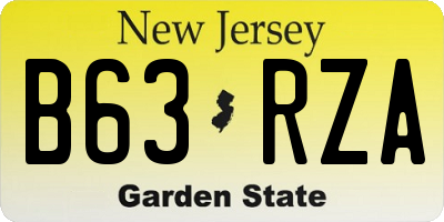 NJ license plate B63RZA