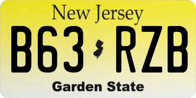 NJ license plate B63RZB