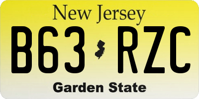 NJ license plate B63RZC