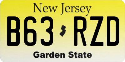 NJ license plate B63RZD