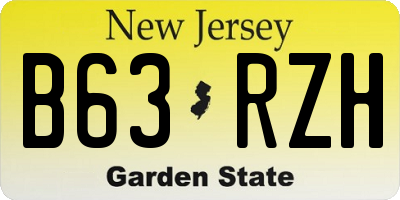 NJ license plate B63RZH