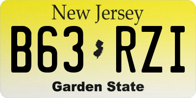 NJ license plate B63RZI