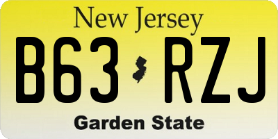 NJ license plate B63RZJ
