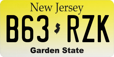 NJ license plate B63RZK