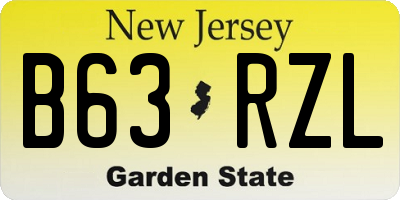 NJ license plate B63RZL