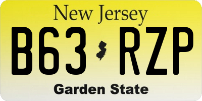 NJ license plate B63RZP