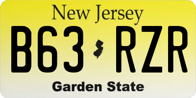 NJ license plate B63RZR