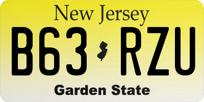 NJ license plate B63RZU