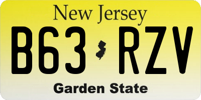 NJ license plate B63RZV