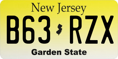 NJ license plate B63RZX