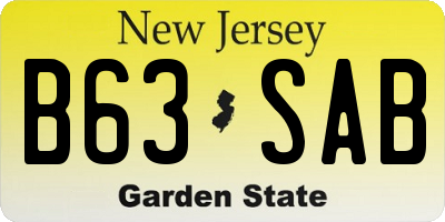NJ license plate B63SAB