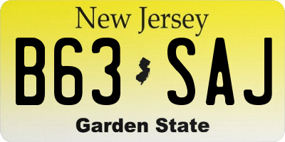 NJ license plate B63SAJ