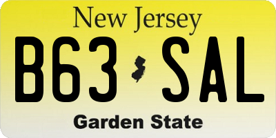 NJ license plate B63SAL