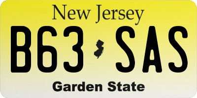 NJ license plate B63SAS